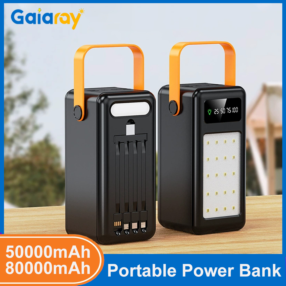 Outdoor Power Wire - 50000mAh 80000mAh Portable Power Bank Fast