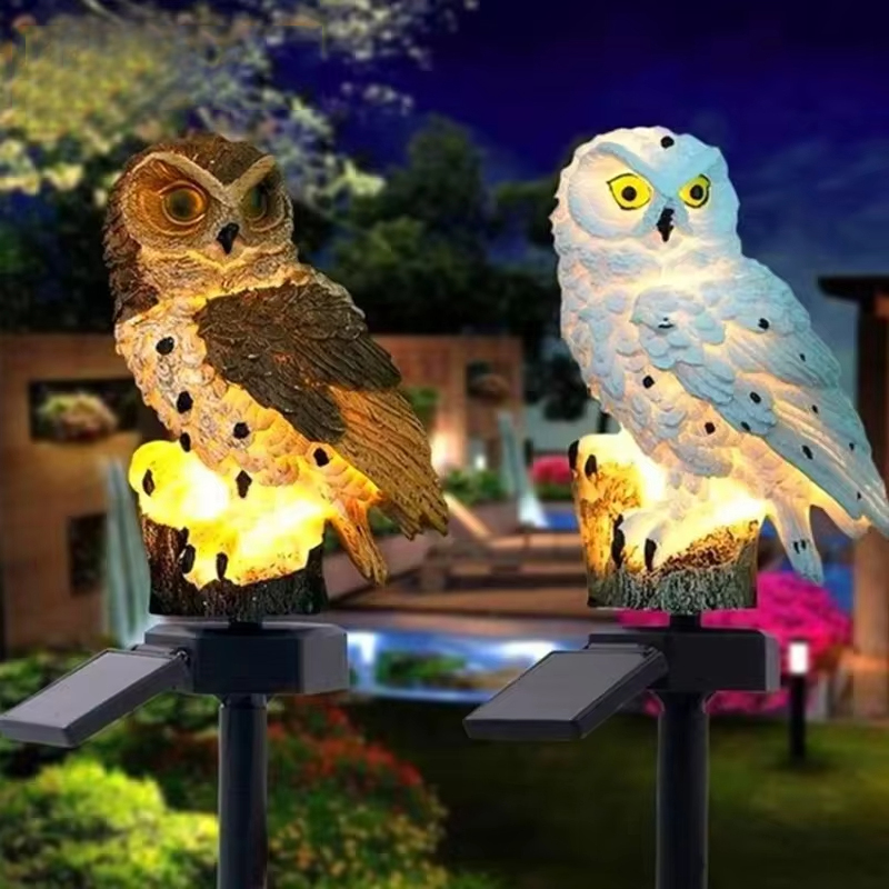 Solar Owl Garden Stake Lights  - Outdoor Power Outlet Solar 评论和价格