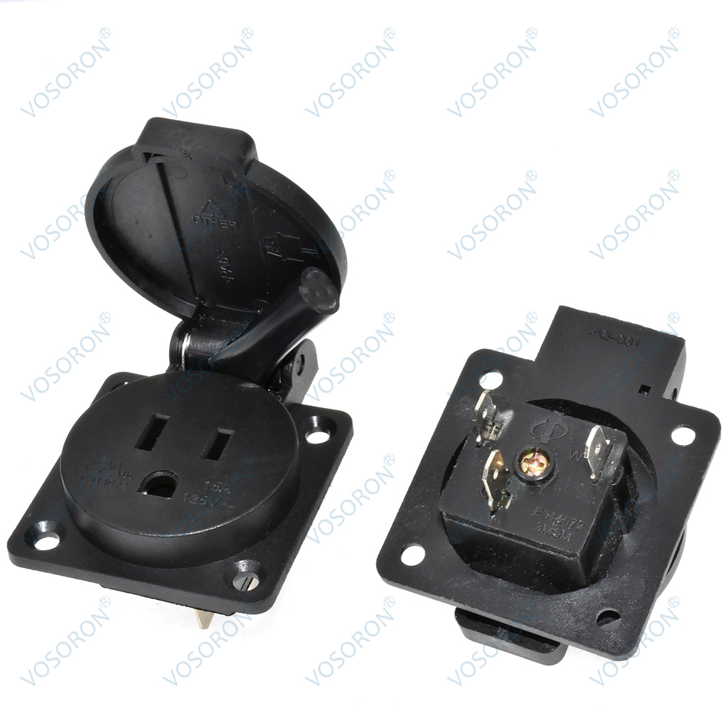 Black 125V 15A 20A IP44 CE Ame - Outdoor Power Receptacle 评论和价格