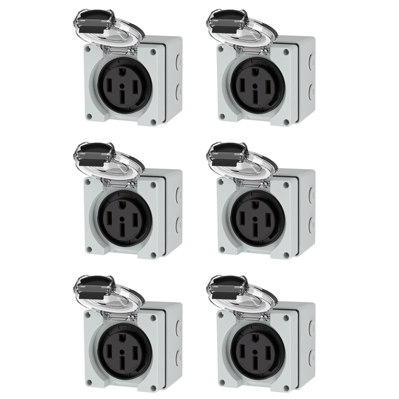 Y17A 6X 50Amp Power Outlet Box - Outdoor Power Receptacle 评论和价格