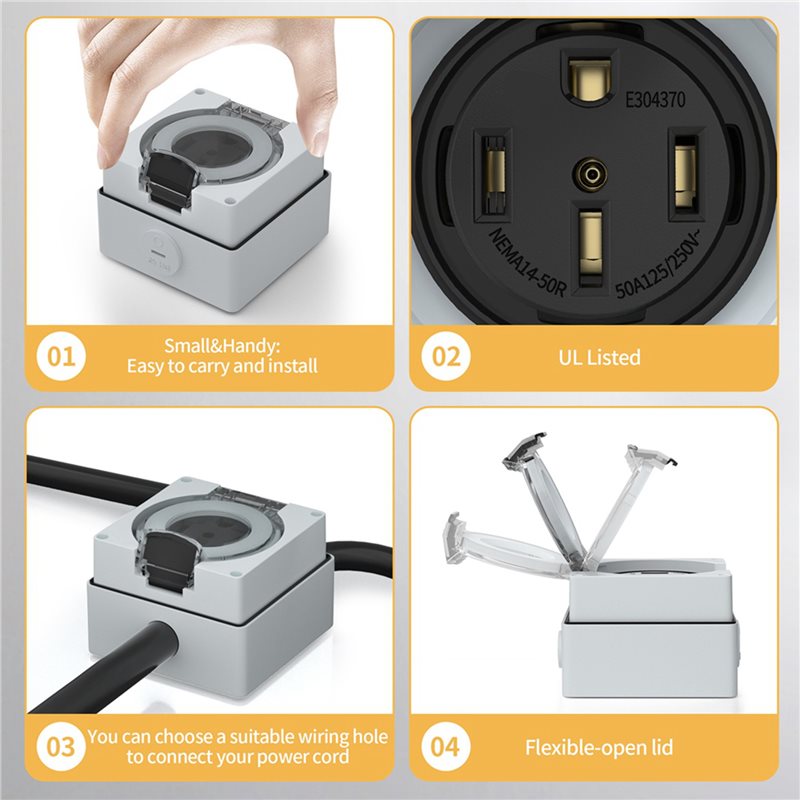 Y17A 6X 50Amp Power Outlet Box - Outdoor Power Receptacle 评论和价格