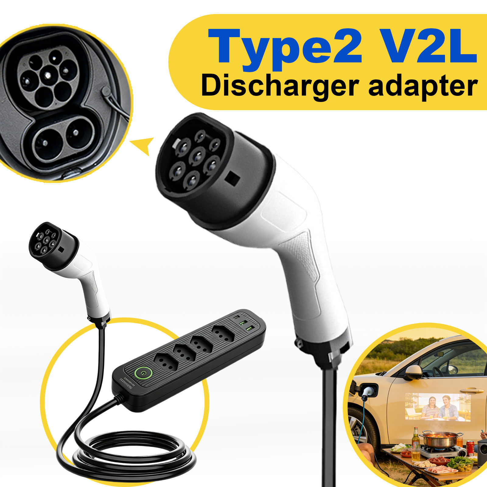 Type2 V2L Discharge Adapter 16 - Outdoor Power Solutions 评论和价格