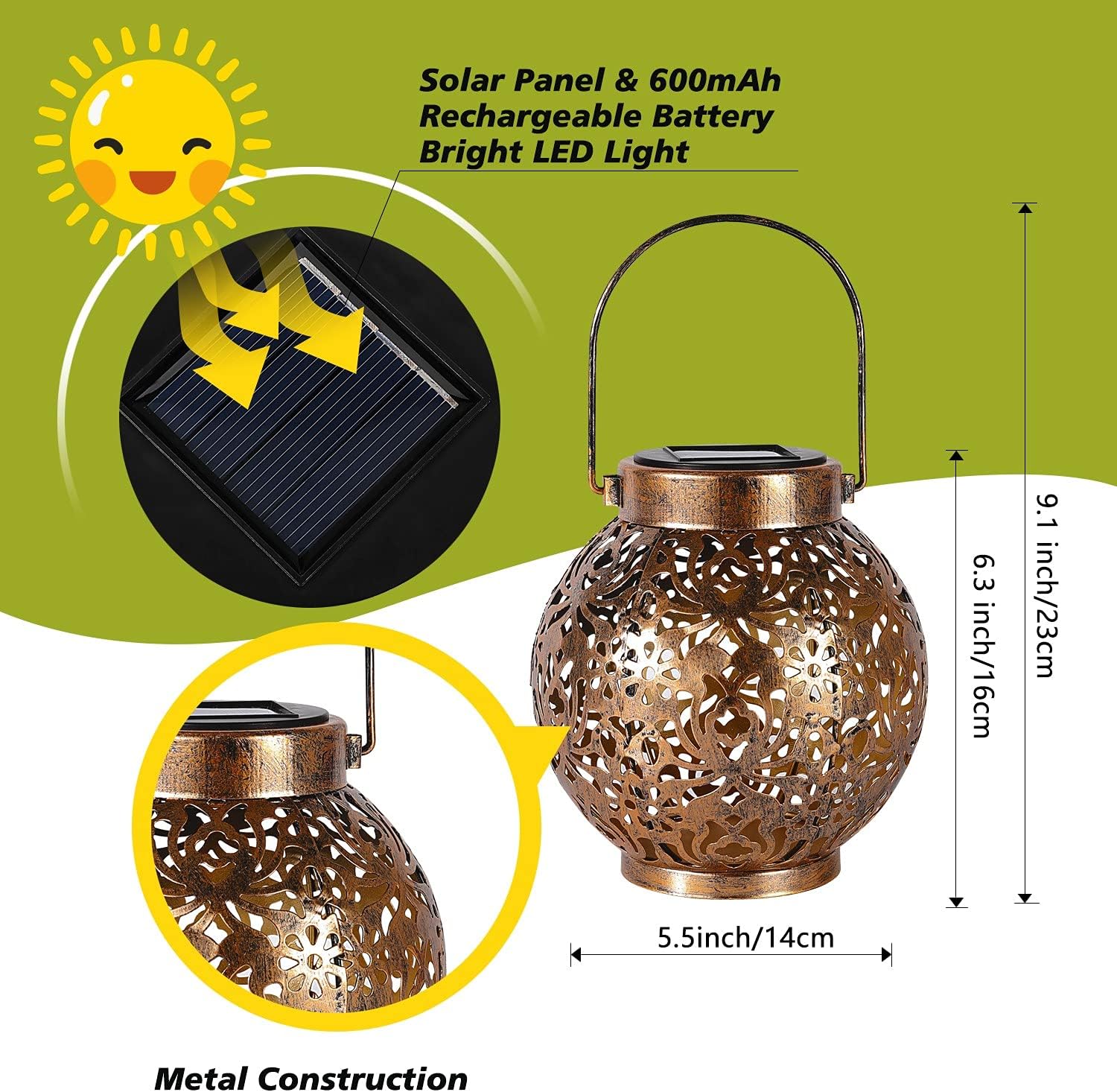 1-6PCS Moroccan Solar Lanterns - Outdoor Power Outlet Solar 评论和价格