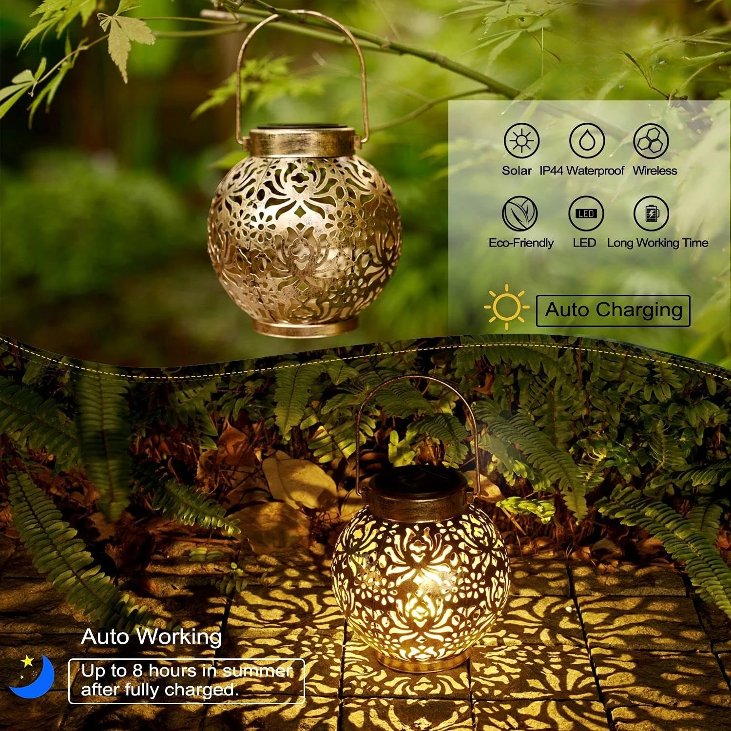 1-6PCS Moroccan Solar Lanterns - Outdoor Power Outlet Solar 评论和价格