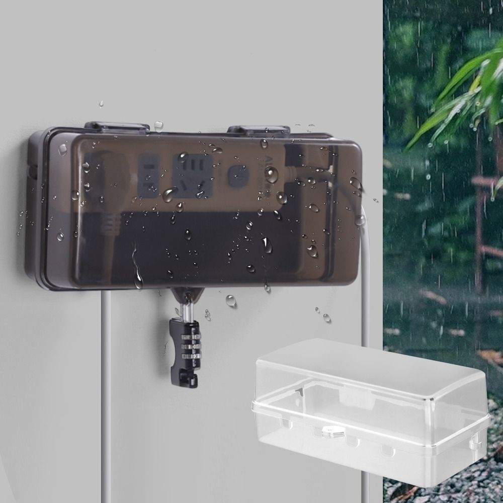 Portable Plastic Plug Box Anti - Outdoor Power Strip With Cover 评论和价格