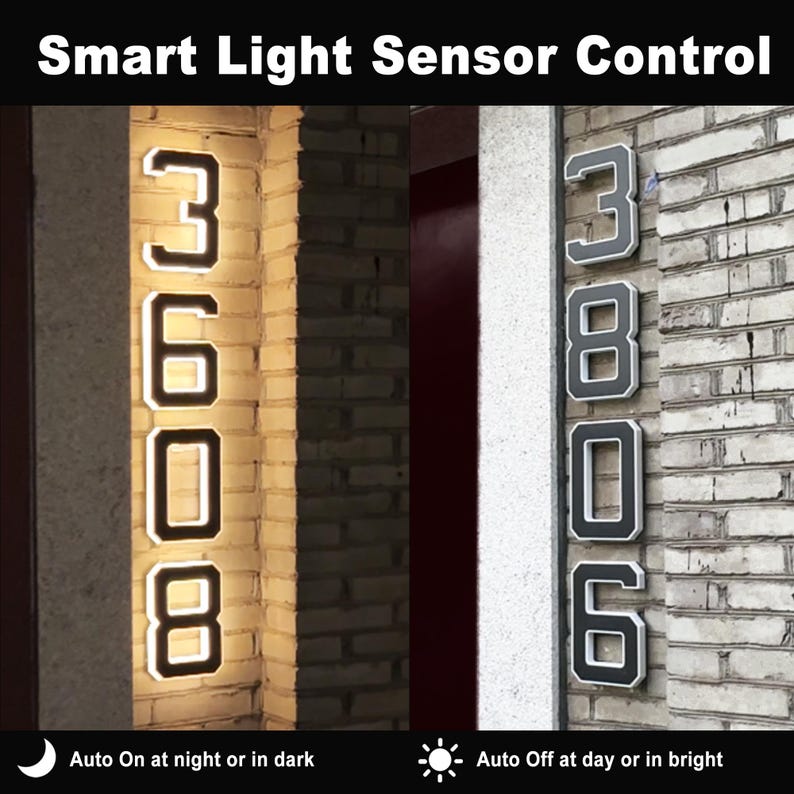 Solar LED House Number Sign Wa - Outdoor Power Outlet Solar 评论和价格