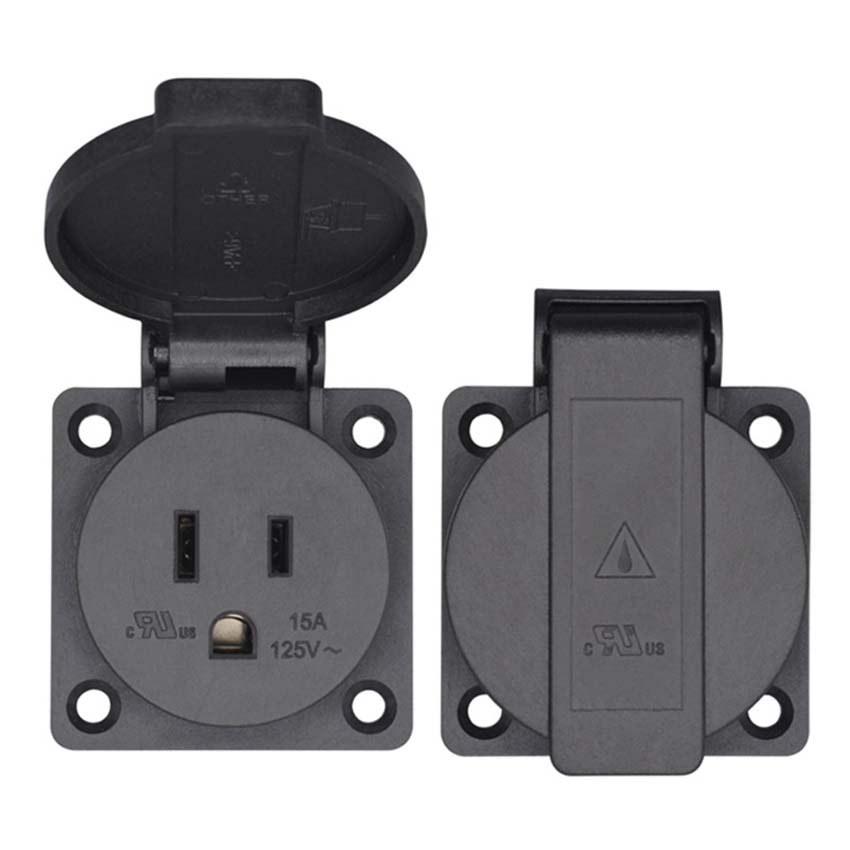 Black 125V 15A 20A IP44 CE Ame - Outdoor Power Receptacle 评论和价格