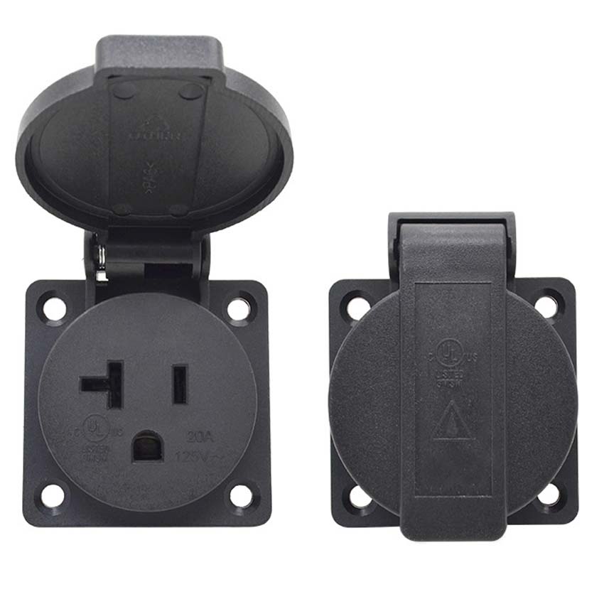 Black 125V 15A 20A IP44 CE Ame - Outdoor Power Receptacle 评论和价格