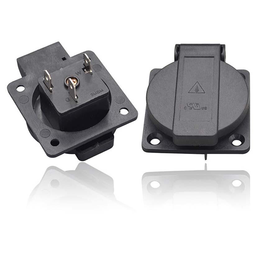 Black 125V 15A 20A IP44 CE Ame - Outdoor Power Receptacle 评论和价格