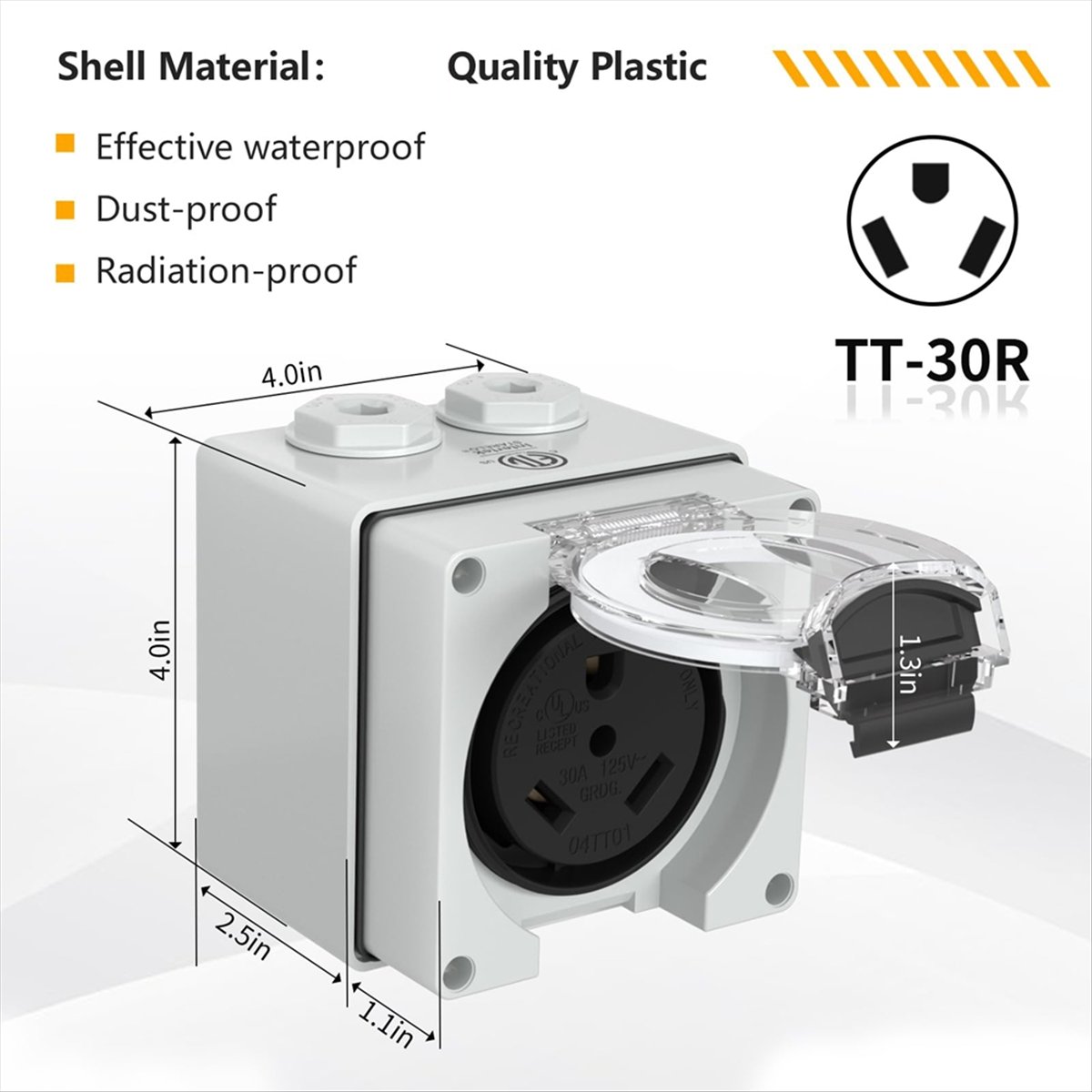 HHTL 30Amp Power Outlet Box,12 - Outdoor Power Receptacle 评论和价格