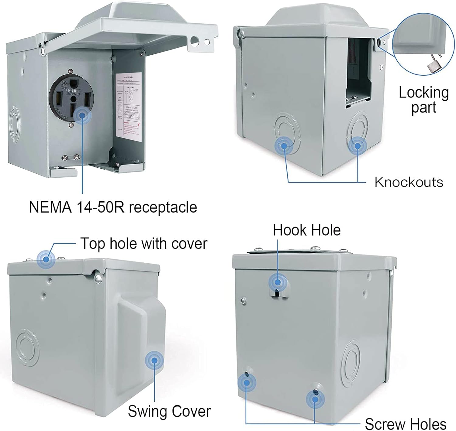 30/50 Amp 125/250 Volt RV Powe - Outdoor Power Receptacle 评论和价格
